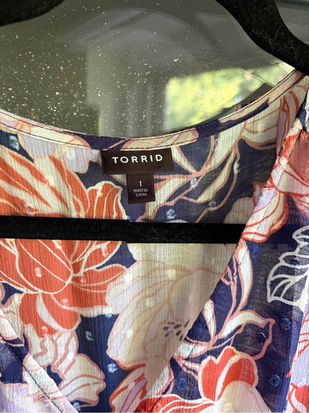 Torrid Floral Navy & Coral Tiered Dress - Picture 3 of 5